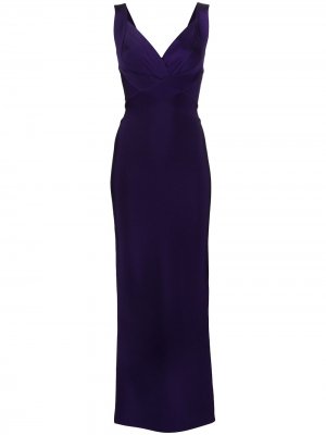Вечернее платье с V-образным вырезом Herve L. Leroux. Цвет: фиолетовый