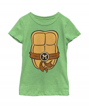 Детская футболка с изображением черепашек-ниндзя для девочек и Микеланджело, Nickelodeon