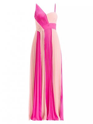 Плиссированное двухцветное платье , цвет magenta blush Zac Posen