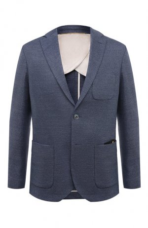 Льняной пиджак Agnona. Цвет: синий