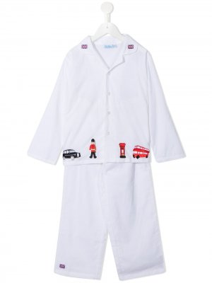 Пижама с вышивкой Lunn Antiques. Цвет: белый