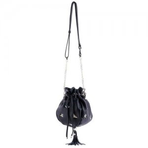 Женская сумка-кисет CURANNI на плечо с вышивкой Дольче. Цвет: черный