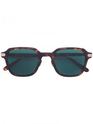 Квадратные солнцезащитные очки с эффектом черепашьего панциря Eyevan7285. Цвет: коричневый