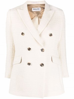 Двубортный пиджак Anita SAULINA. Цвет: белый