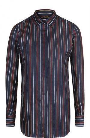 Шелковая блузка в полоску Loro Piana. Цвет: синий