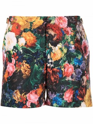 Плавки-шорты с цветочным принтом Orlebar Brown. Цвет: черный