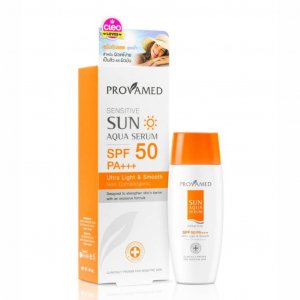 Sensitive Sun Aqua Serum SPF50 PA+++, ультралегкий и гладкий, некомедогенный, для чувствительной кожи, 40 мл. - Тайский уход за кожей PROVAMED