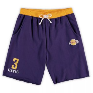 Мужские шорты Anthony Davis Purple Los Angeles Lakers Big & Tall French Terry с именем и номером Majestic