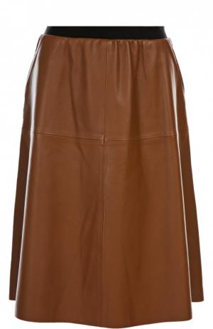 Кожаная юбка Gerard Darel. Цвет: коричневый
