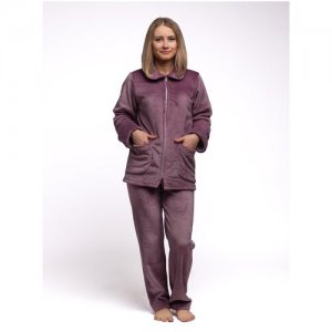 Костюм домашний женский Vakkas- tekstile велюровый для дома ,пижама женская теплая Вакас-текстиль. Цвет: фиолетовый/розовый