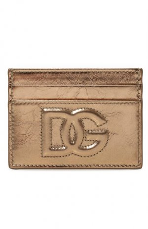 Кожаный футляр для кредитных карт Dolce & Gabbana. Цвет: золотой