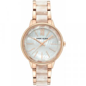 Наручные часы Plastic 1412RGWT, розовый ANNE KLEIN. Цвет: розовое золото/розовый