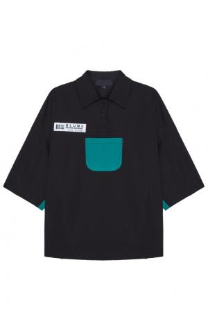 Черная рубашка с контрастным карманом Rushmore Yuzhe Studios. Цвет: черный