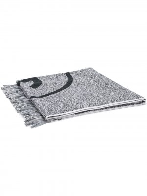 Пляжное полотенце с логотипом CC Chanel Pre-Owned. Цвет: серый