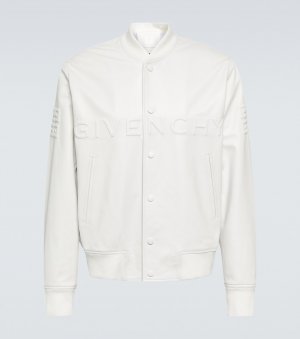 Кожаная университетская куртка с логотипом , белый Givenchy