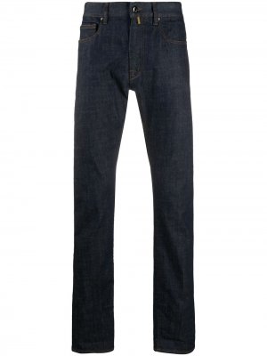 Прямые джинсы с контрастной строчкой Incotex. Цвет: синий