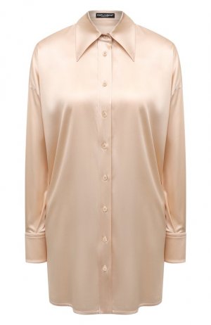 Шелковая рубашка Dolce & Gabbana. Цвет: кремовый