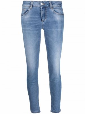 Укороченные джинсы с цветочным принтом LIU JO. Цвет: синий