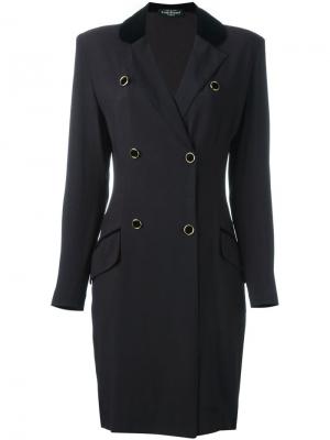 Двубортное пальто Louis Feraud Vintage. Цвет: черный