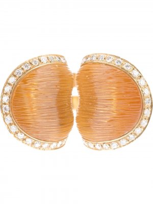 Кольцо из желтого золота с бриллиантами и цитрином Pascia. Цвет: золотистый