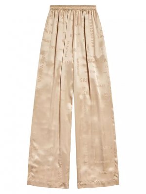 Спортивные брюки из струящейся ткани Bal Paris Allover , светло-бежевый Balenciaga
