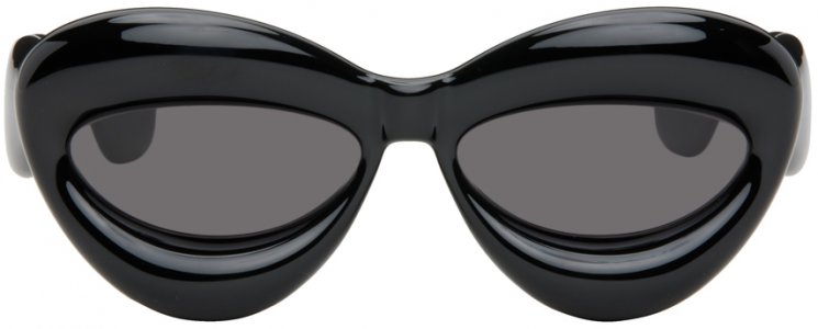 Черные завышенные солнцезащитные очки «кошачий глаз» Loewe