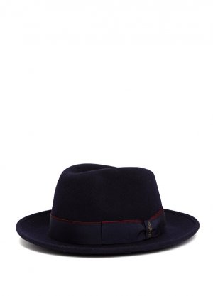 Темно-синяя мужская шерстяная шляпа Borsalino