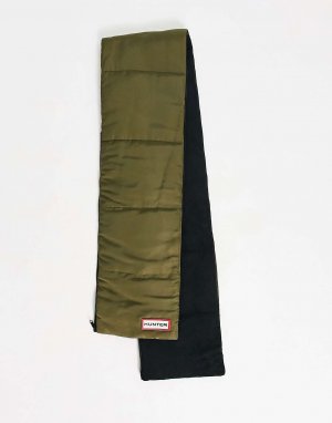 Стеганый шарф на молнии и карманах цвета хаки Hunter