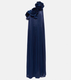 Платье на одно плечо с оборками , синий Costarellos