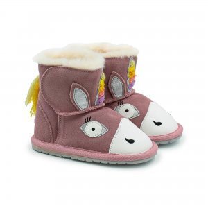 Детские ботинки из овчины (угги) (Magical Unicorn Walker B12409), розовые EMU Australia. Цвет: розовый