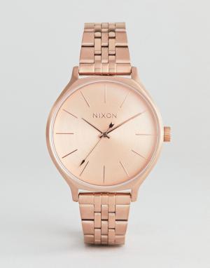 Часы-браслет 38 мм цвета розового золота A1249 Clique Nixon. Цвет: золотой