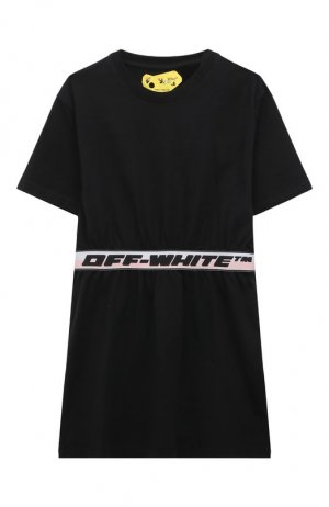 Хлопковое платье Off-White. Цвет: чёрный
