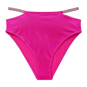 Плавки бикини Victoria's Secret Swim Shine Strap High-Waist Cheeky, малиновый Victoria's. Цвет: розовый