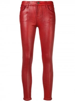 Укороченные джинсы скинни J Brand. Цвет: красный