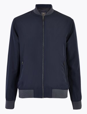 Мужская куртка-бомбер с технологией Stormwear™, Marks&Spencer Marks & Spencer. Цвет: темно-синий