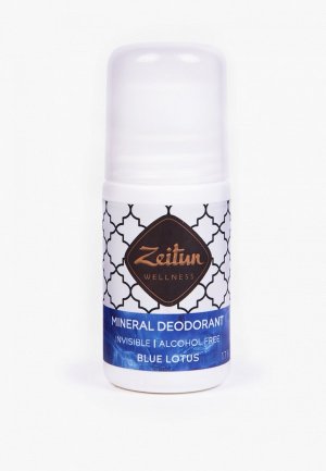 Дезодорант Zeitun натуральный минеральный  Голубой лотос, шариковый с коллоидным серебром, 50 мл. Цвет: прозрачный