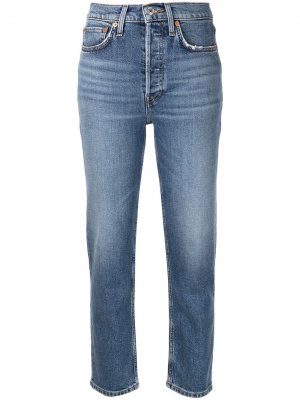 Укороченные джинсы Comfort Stretch RE/DONE. Цвет: синий