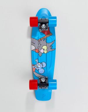 Скейтборд Simpsons x Penny itchy & scratchy Skateboards. Цвет: синий