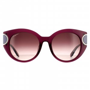 Фиолетово-коричневые винные солнцезащитные очки «кошачий глаз» с градиентом , фиолетовый Salvatore Ferragamo