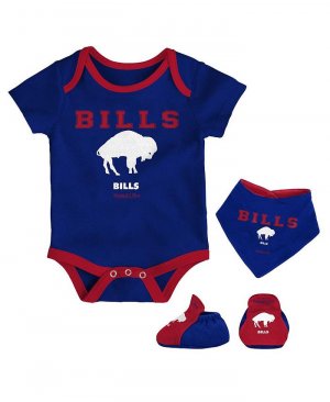 Боди Royal, Red Buffalo Bills Throwback для новорожденных, нагрудник и пинетки, комплект из трех предметов , синий Mitchell & Ness