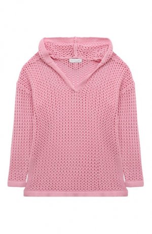 Пуловер из хлопка и вискозы Monnalisa. Цвет: розовый