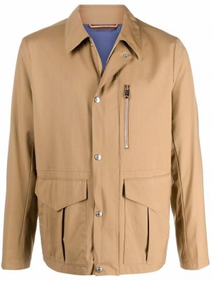 Wool shirt jacket PAUL SMITH. Цвет: коричневый