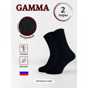 Носки , 2 пары, размер 27-29, черный ГАММА. Цвет: черный