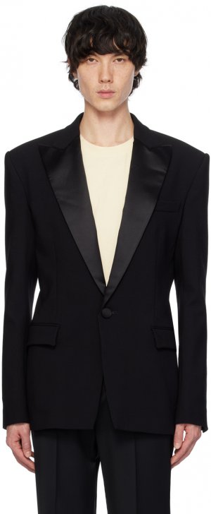 Черный пиджак с остроконечными лацканами , цвет Noir/Noir Balmain