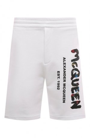 Хлопковые шорты Alexander McQueen. Цвет: белый