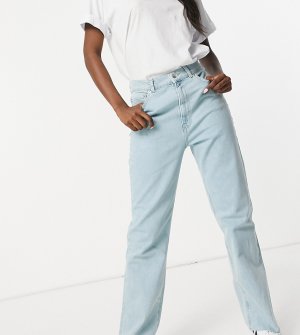 Укороченные расклешенные джинсы из светлого выбеленного эластичного денима с завышенной талией ASOS DESIGN Tall-Голубой Tall