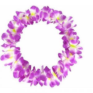 Гавайское ожерелье Пышное, цвет желто-бело-фиолетовый Happy Pirate