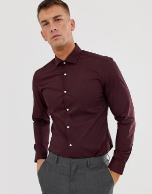 Приталенная рубашка с длинными рукавами Moss London-Красный BROS