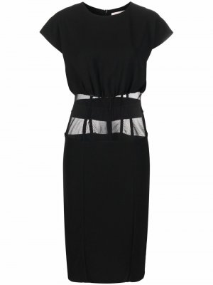Платье со вставкой-корсетом Murmur. Цвет: черный