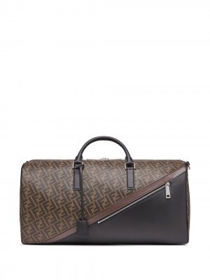Дорожная сумка с логотипом FF Fendi. Цвет: коричневый